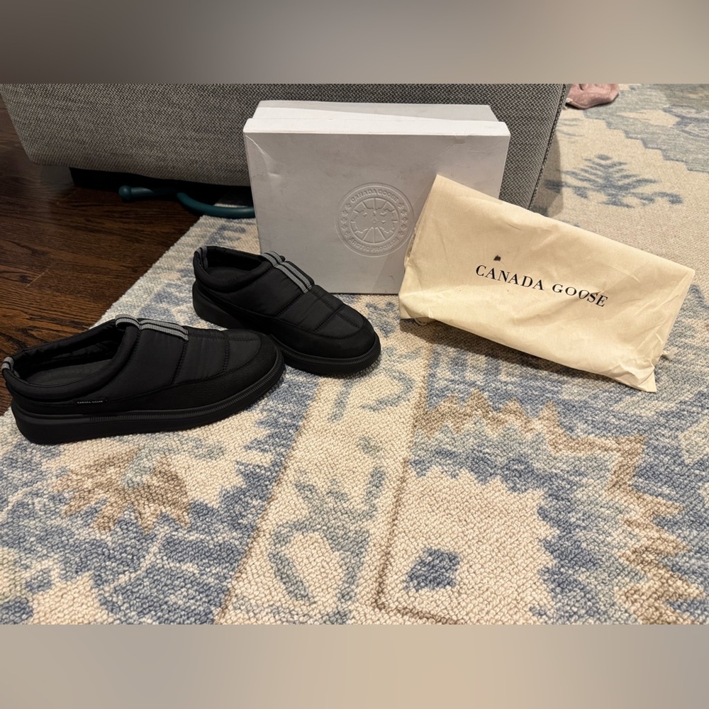 Canada Goose Men's Crofton Suede-Trimmed Quilted Nylon Mules